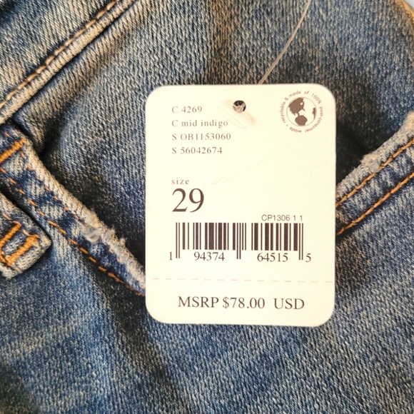 Free People Sabrina Distressed High Rise Button Fly Womens Jeans 29 - Picture 6 of 8